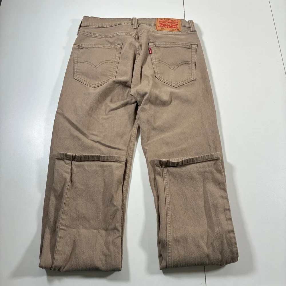 Levi's 505 Regular Fit Jeans 29x32 Tan Khaki Straight Leg Denim